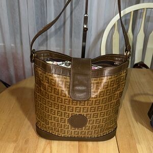 Fendi Tan Monogram Shoulder Bag Look at photos